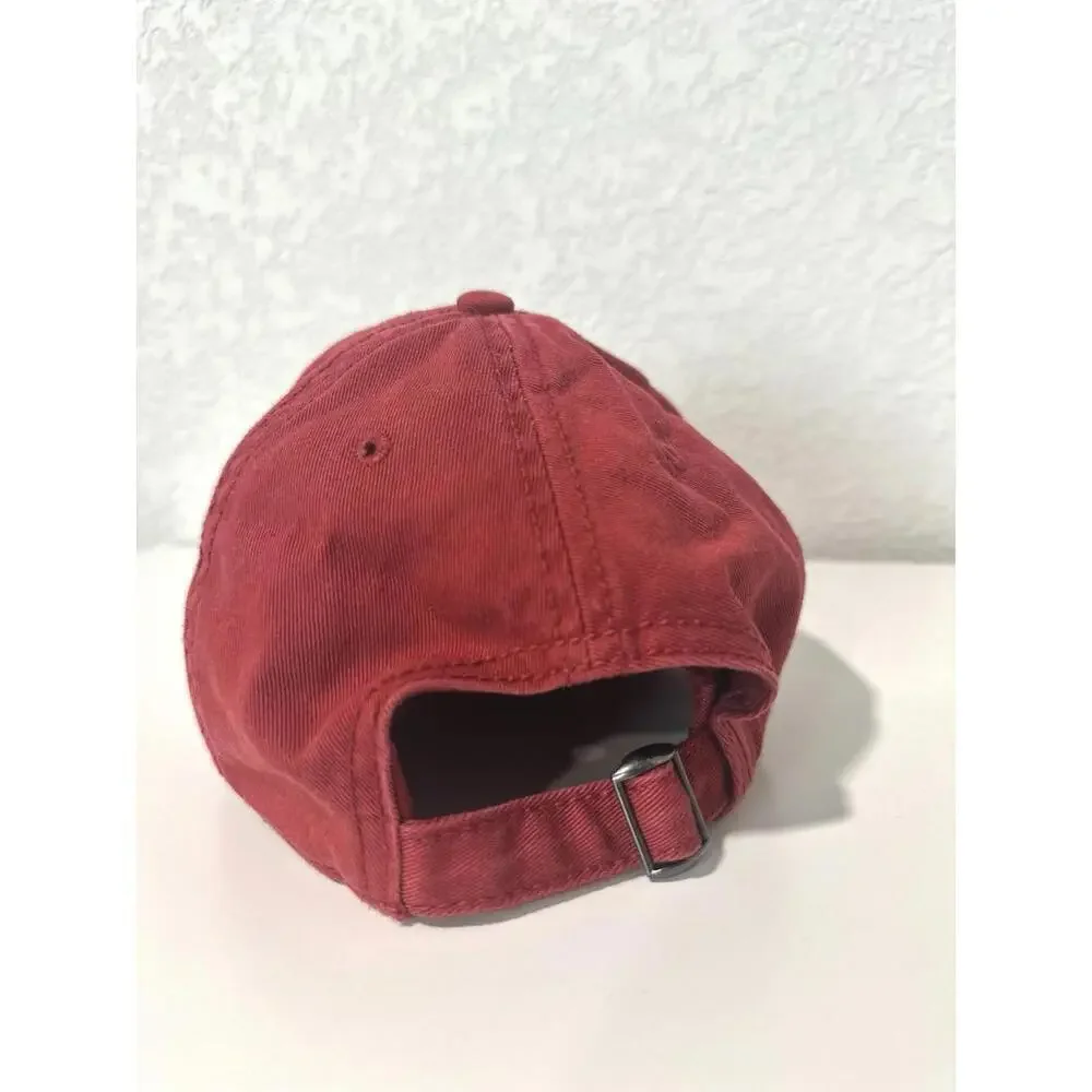 Prairie Mountain White Fish Montana Embroidered Red Adjustable Baseball Hat